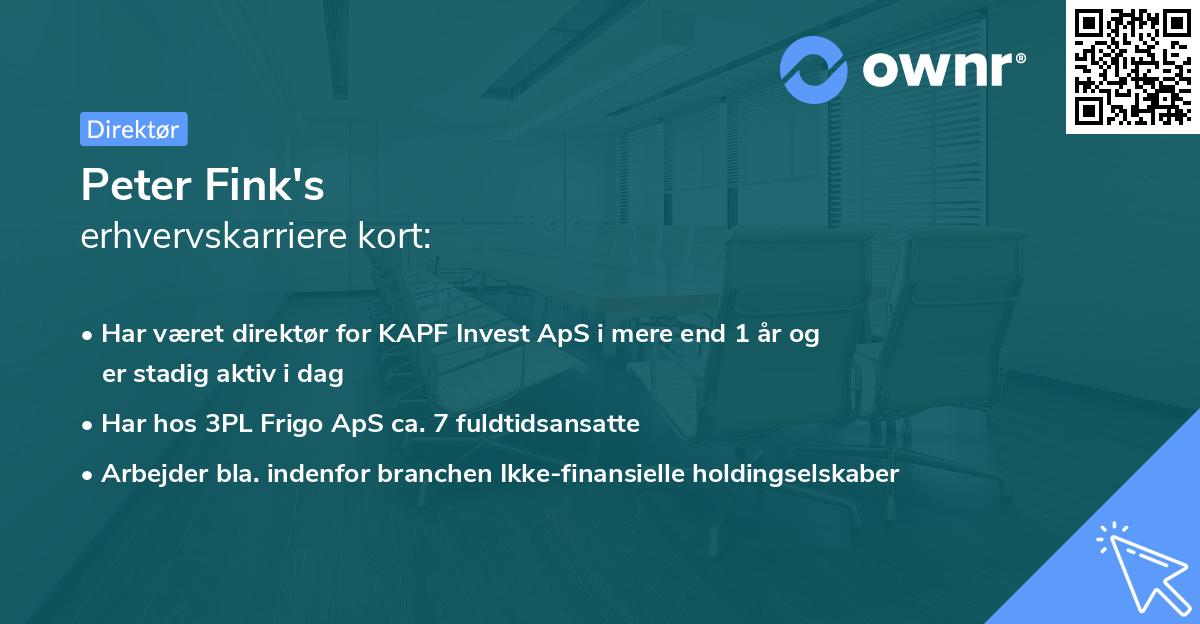 Peter Fink's erhvervskarriere kort