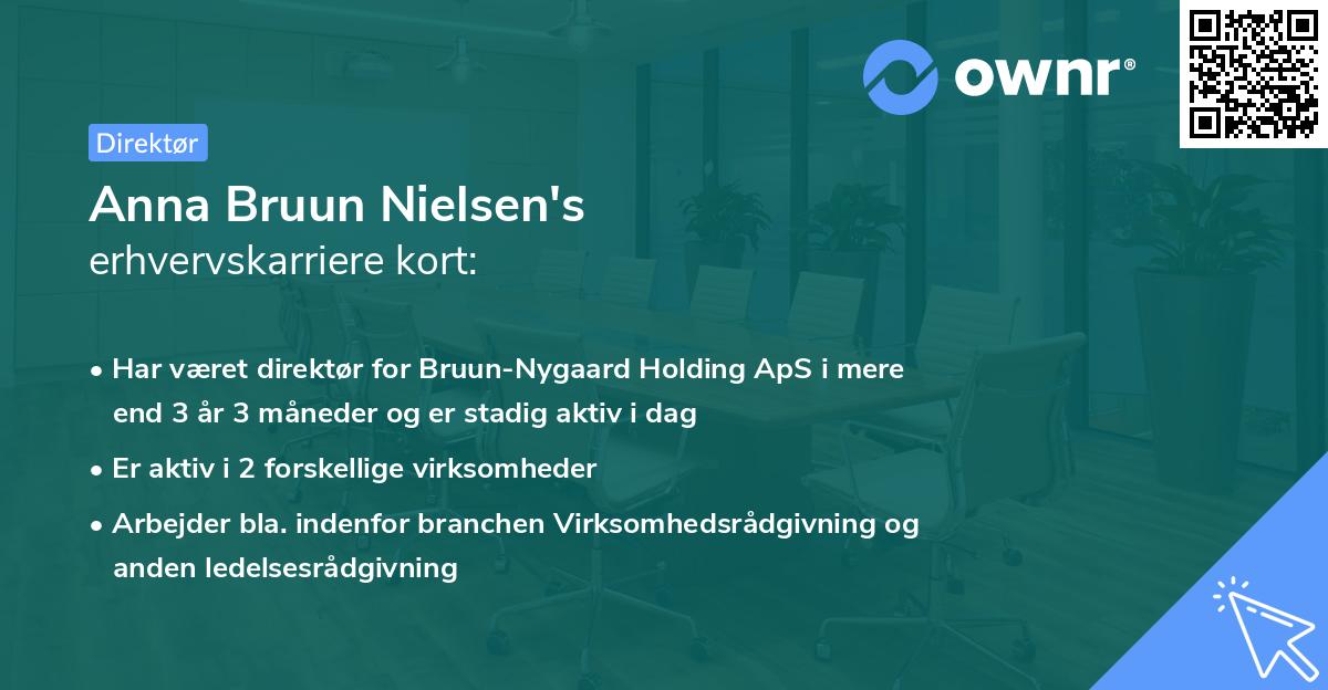 Anna Bruun Nielsen's erhvervskarriere kort