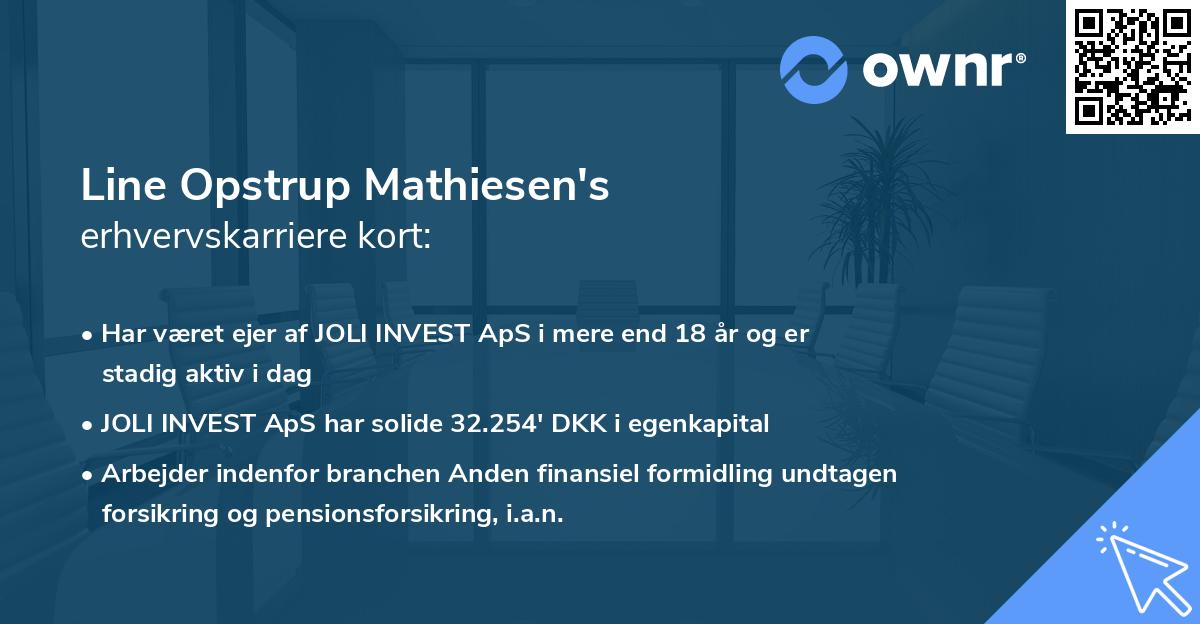 Line Opstrup Mathiesen's erhvervskarriere kort