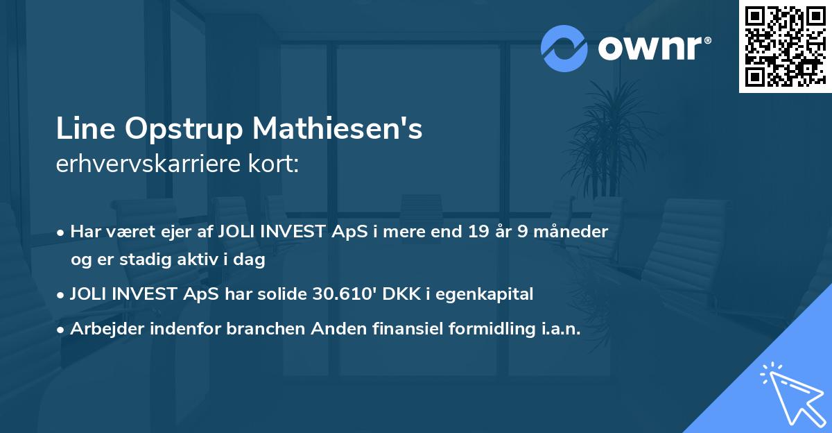 Line Opstrup Mathiesen's erhvervskarriere kort