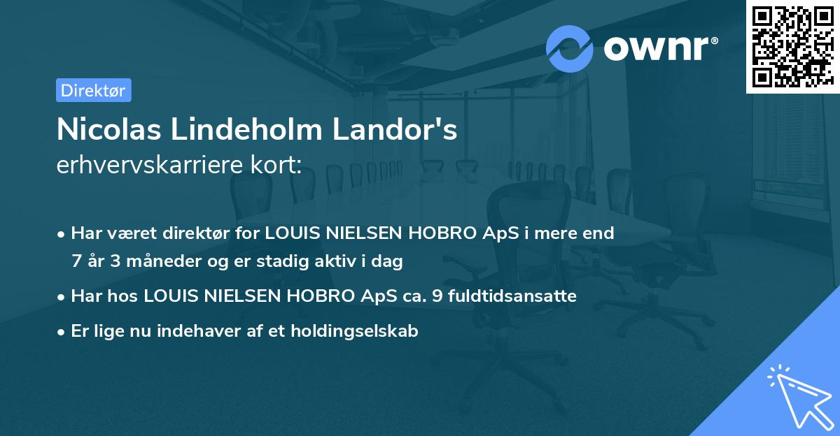 Nicolas Lindeholm Landor's erhvervskarriere kort