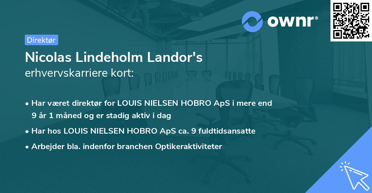 Nicolas Lindeholm Landor's erhvervskarriere kort