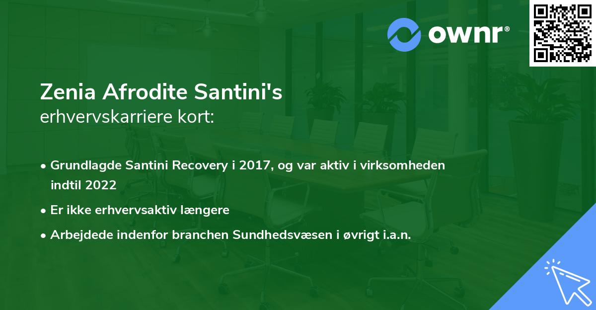 Zenia Afrodite Santini's erhvervskarriere kort