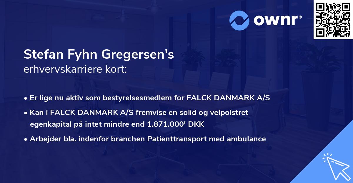 Stefan Fyhn Gregersen's erhvervskarriere kort