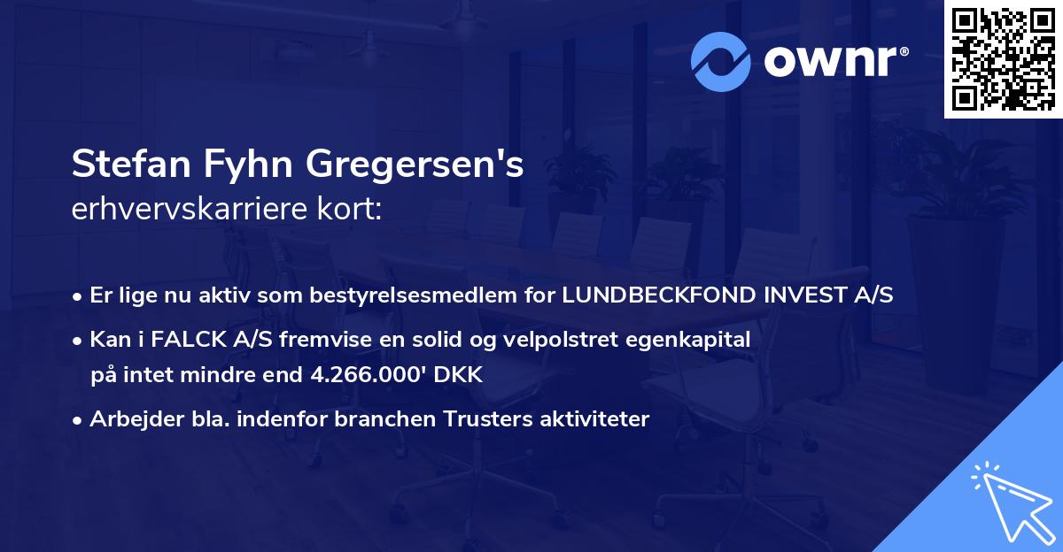 Stefan Fyhn Gregersen's erhvervskarriere kort