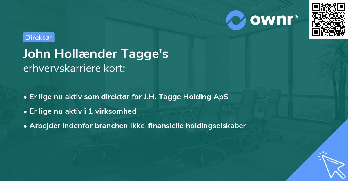 John Hollænder Tagge's erhvervskarriere kort