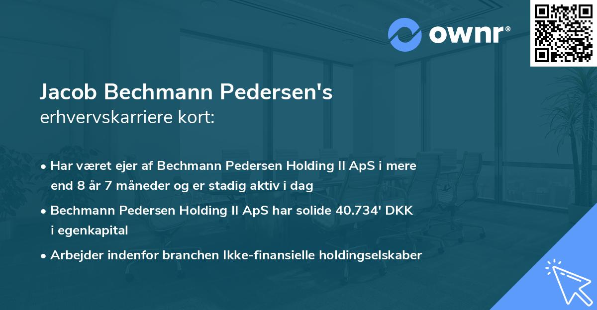 Jacob Bechmann Pedersen's erhvervskarriere kort