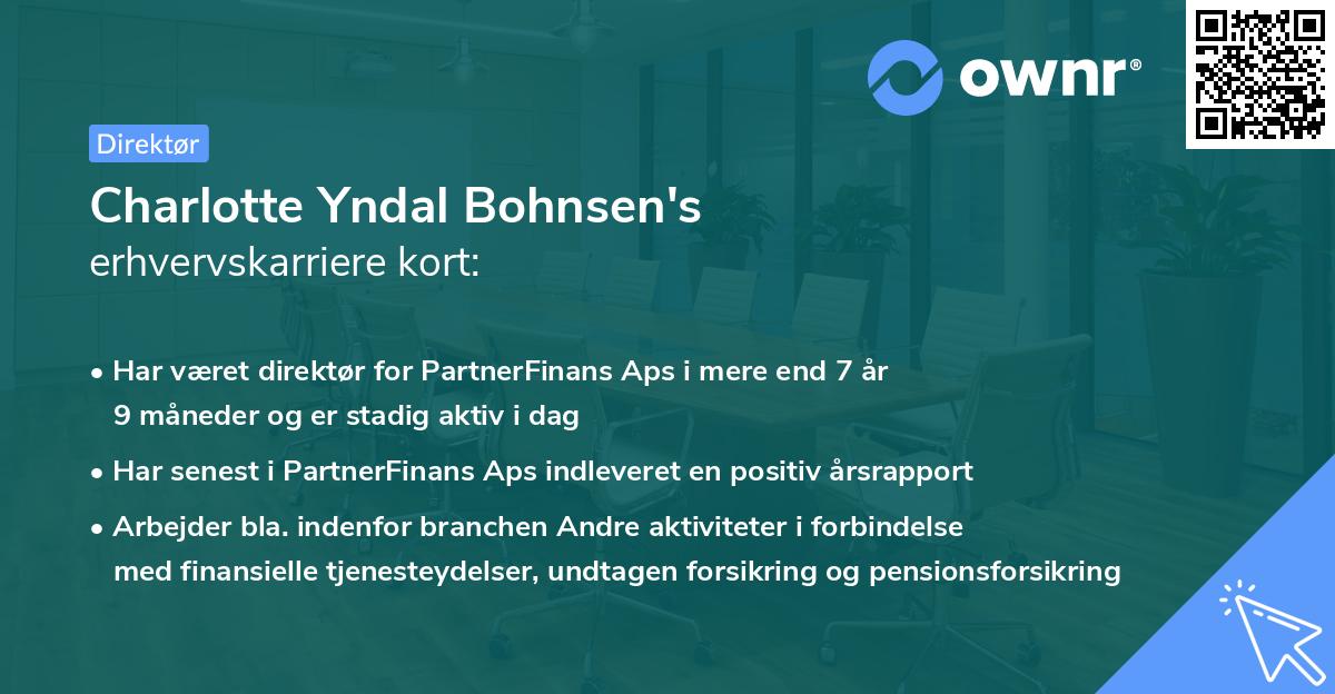 Charlotte Yndal Bohnsen's erhvervskarriere kort