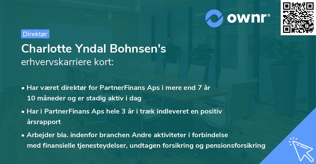 Charlotte Yndal Bohnsen's erhvervskarriere kort