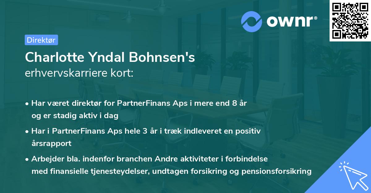 Charlotte Yndal Bohnsen's erhvervskarriere kort