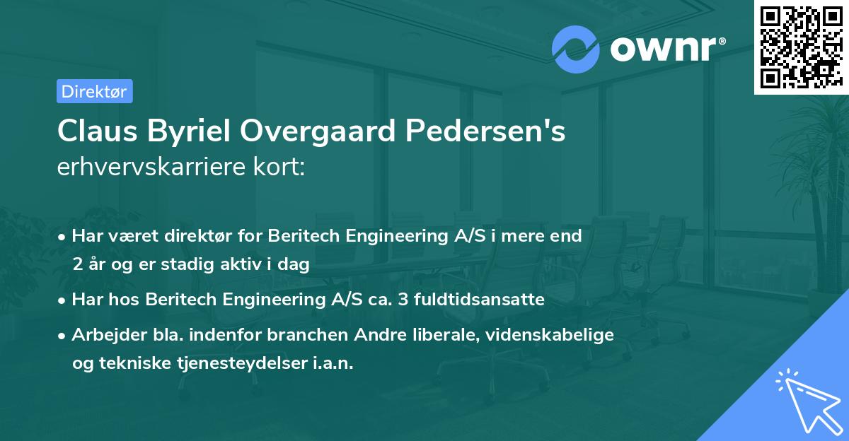 Claus Byriel Overgaard Pedersen's erhvervskarriere kort