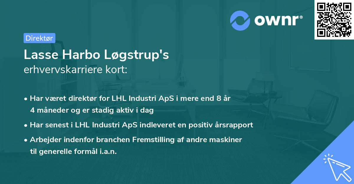 Lasse Harbo Løgstrup's erhvervskarriere kort