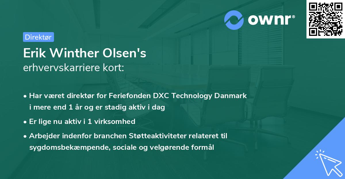 Erik Winther Olsen's erhvervskarriere kort