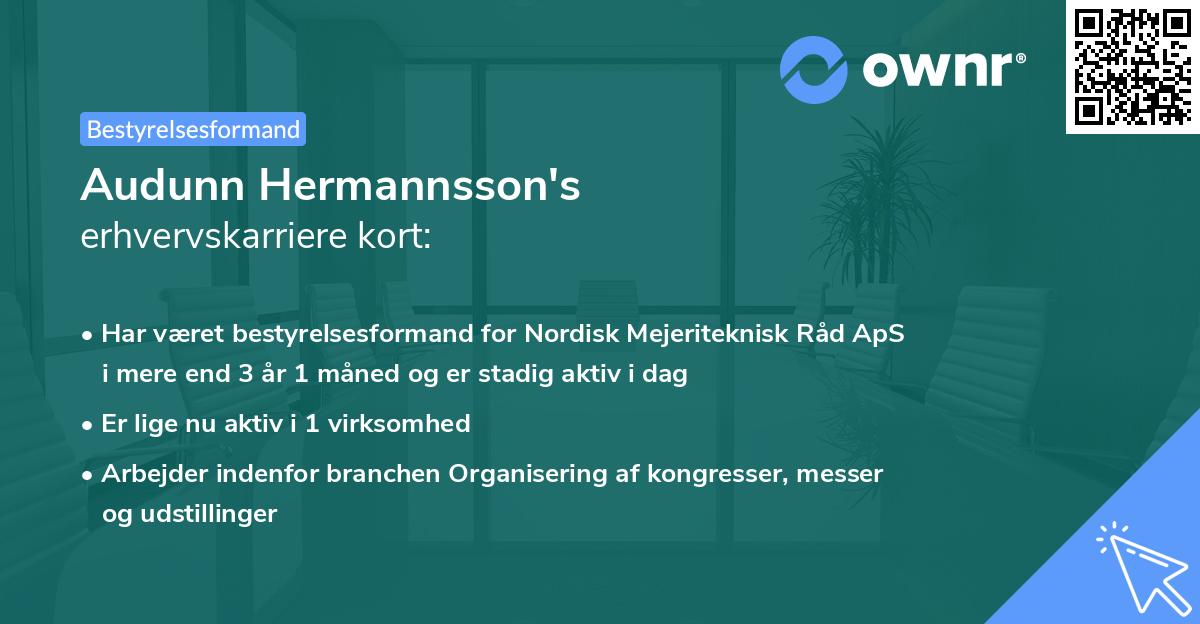 Audunn Hermannsson's erhvervskarriere kort