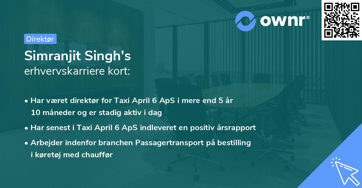 Simranjit Singh's erhvervskarriere kort