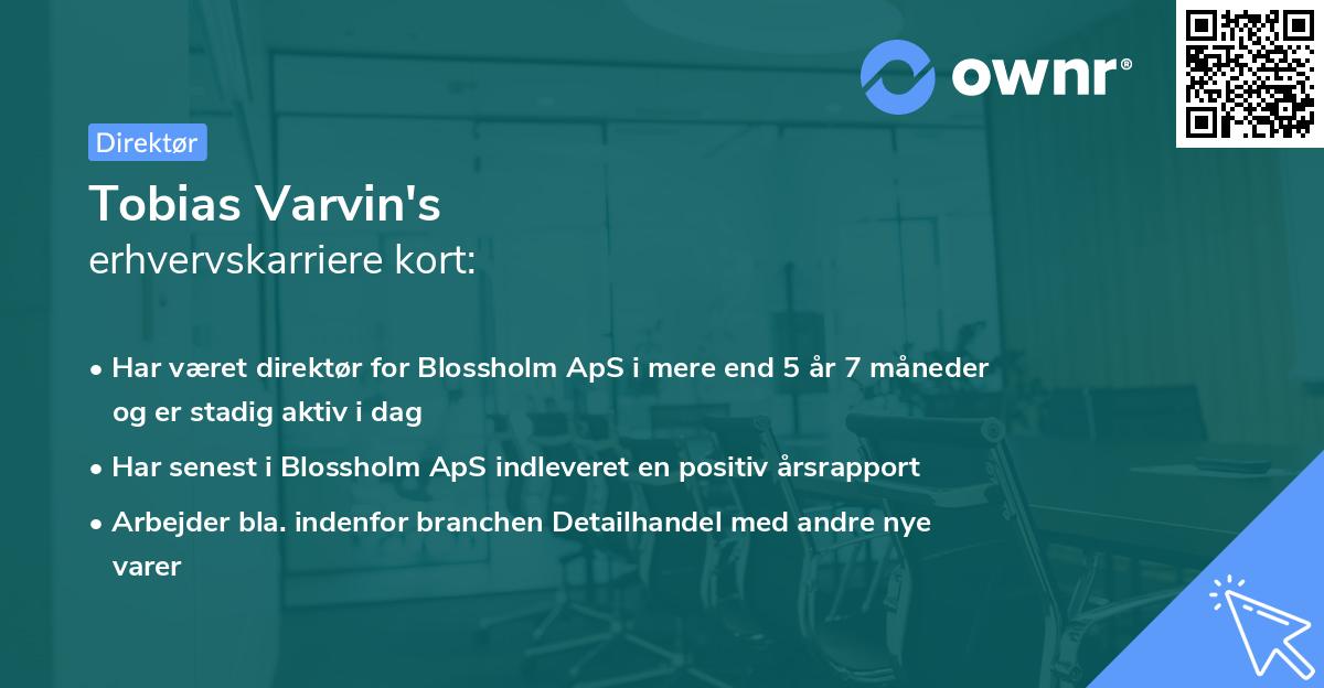 Tobias Varvin's erhvervskarriere kort