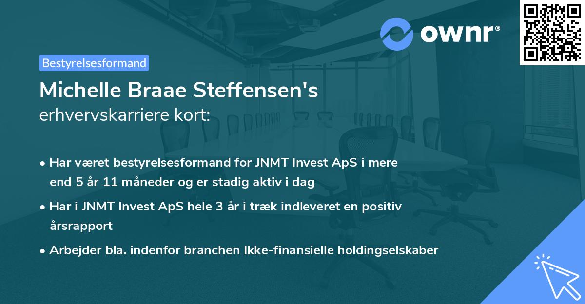 Michelle Braae Steffensen's erhvervskarriere kort