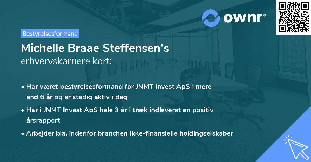 Michelle Braae Steffensen's erhvervskarriere kort