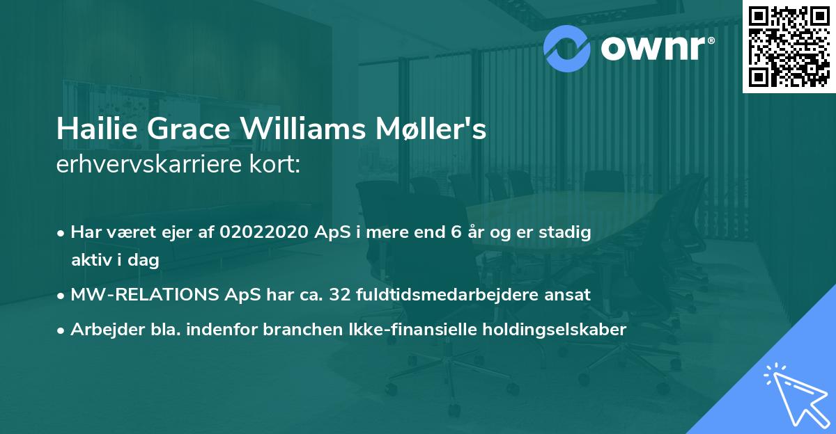 Hailie Grace Williams Møller's erhvervskarriere kort