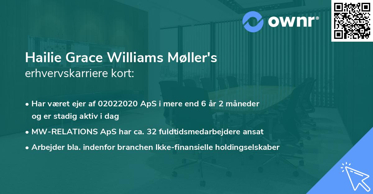Hailie Grace Williams Møller's erhvervskarriere kort
