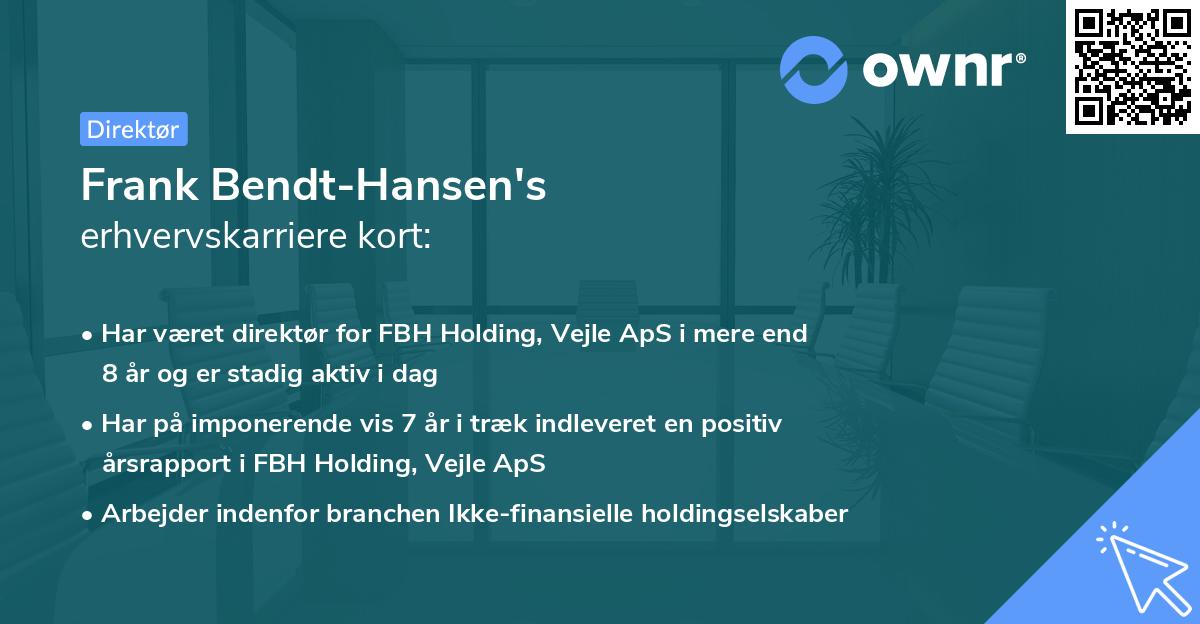 Frank Bendt-Hansen's erhvervskarriere kort