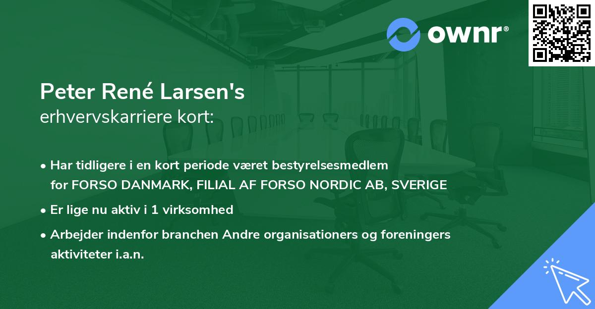 Peter René Larsen's erhvervskarriere kort