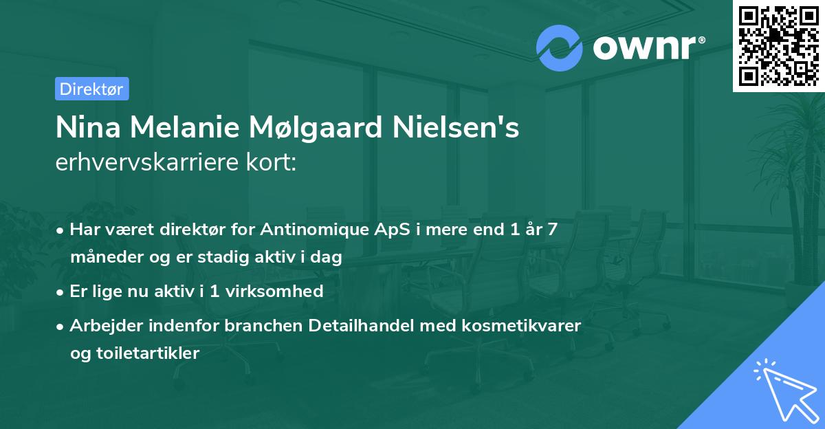 Nina Melanie Mølgaard Nielsen's erhvervskarriere kort