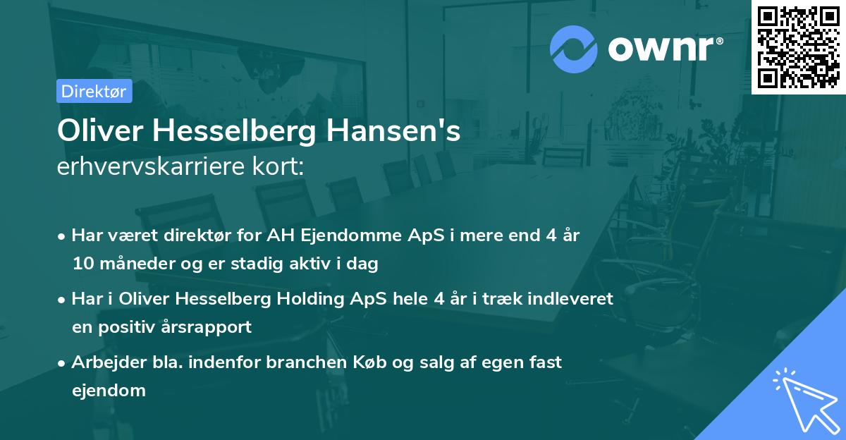Oliver Hesselberg Hansen's erhvervskarriere kort