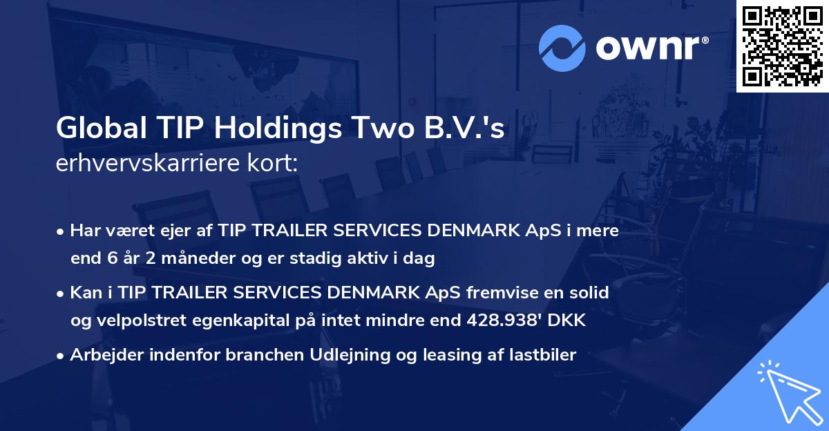 Global TIP Holdings Two B.V.'s erhvervskarriere kort