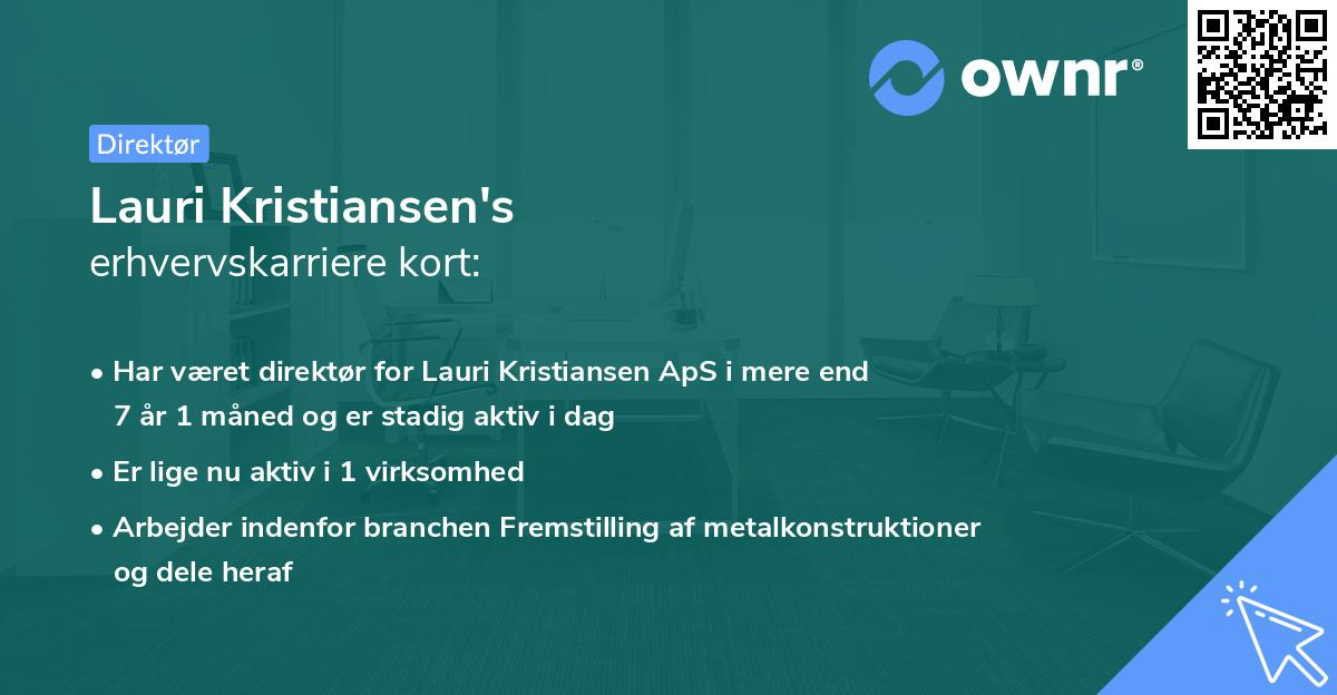 Lauri Kristiansen's erhvervskarriere kort