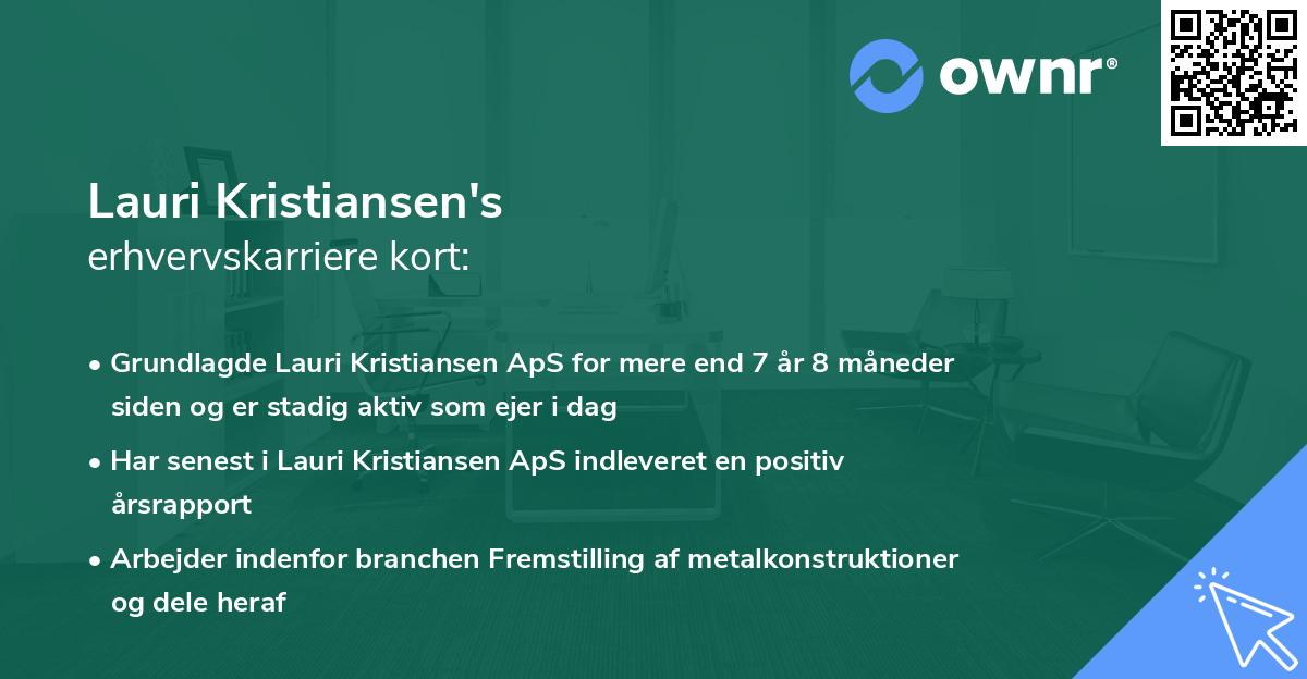 Lauri Kristiansen's erhvervskarriere kort