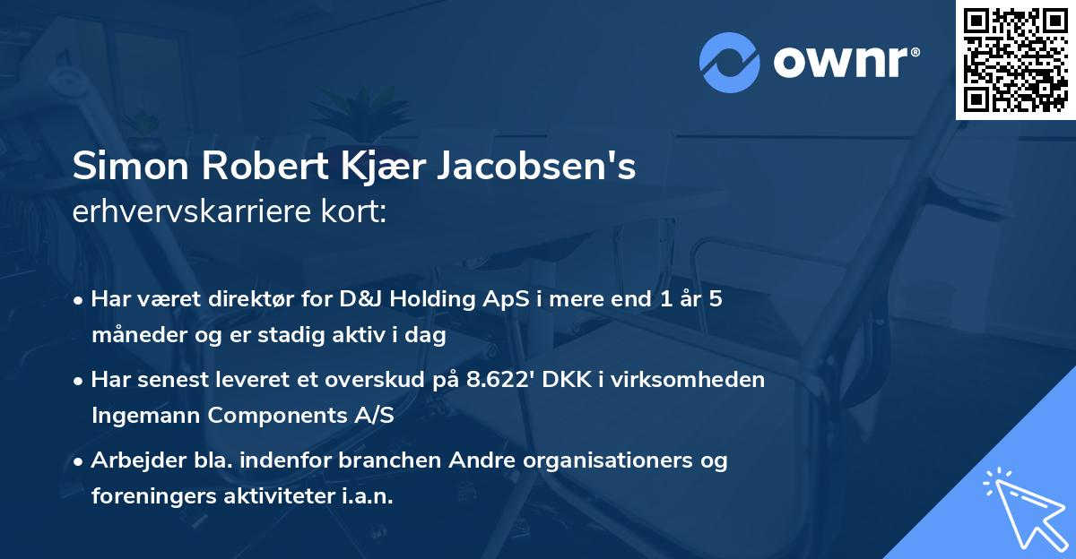 Simon Robert Kjær Jacobsen's erhvervskarriere kort