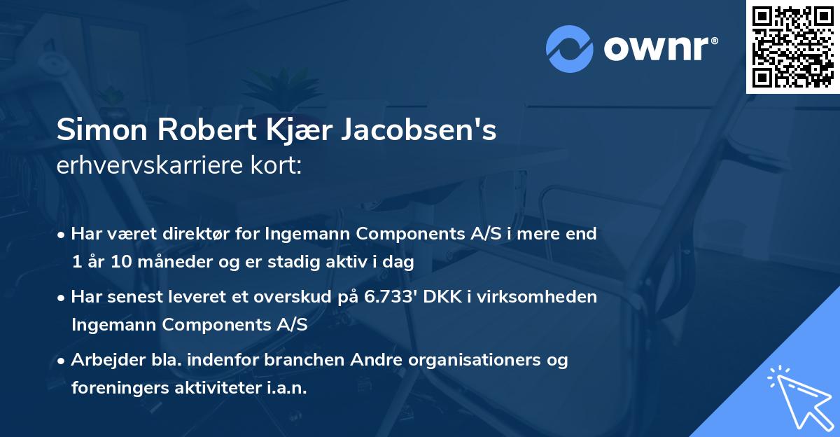 Simon Robert Kjær Jacobsen's erhvervskarriere kort