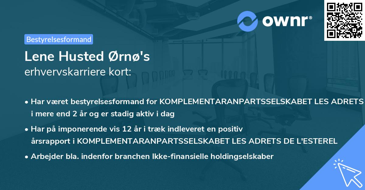 Lene Husted Ørnø's erhvervskarriere kort