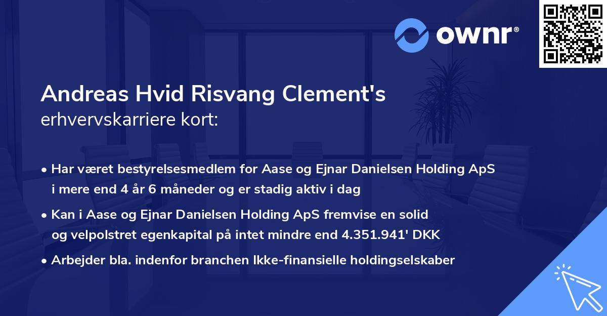 Andreas Hvid Risvang Clement's erhvervskarriere kort