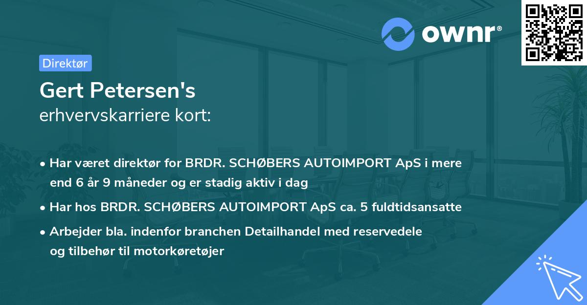 Gert Petersen's erhvervskarriere kort