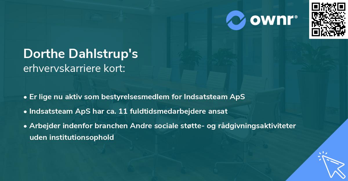 Dorthe Dahlstrup's erhvervskarriere kort
