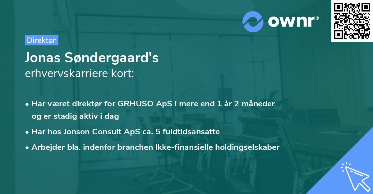 Jonas Søndergaard's erhvervskarriere kort