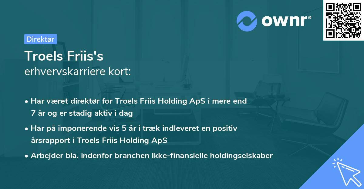 Troels Friis's erhvervskarriere kort