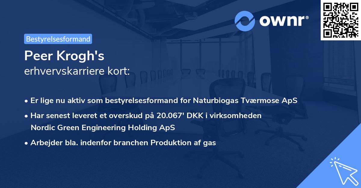 Peer Krogh's erhvervskarriere kort