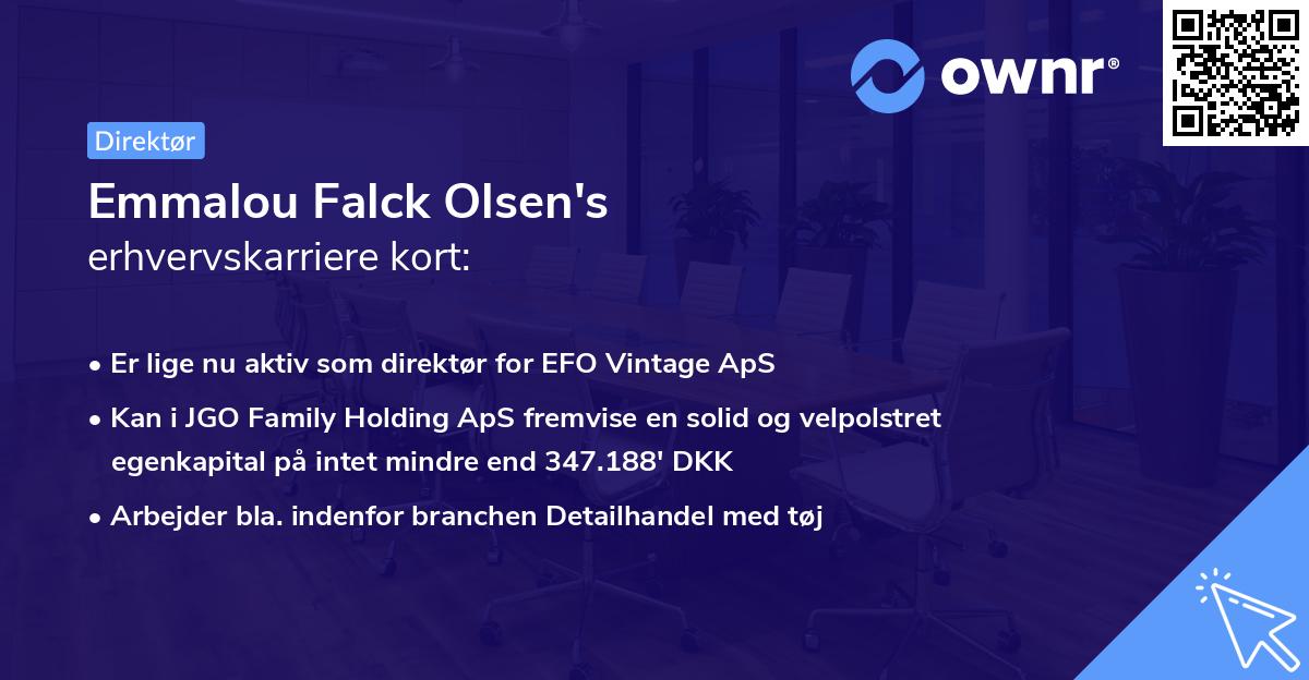 Emmalou Falck Olsen's erhvervskarriere kort