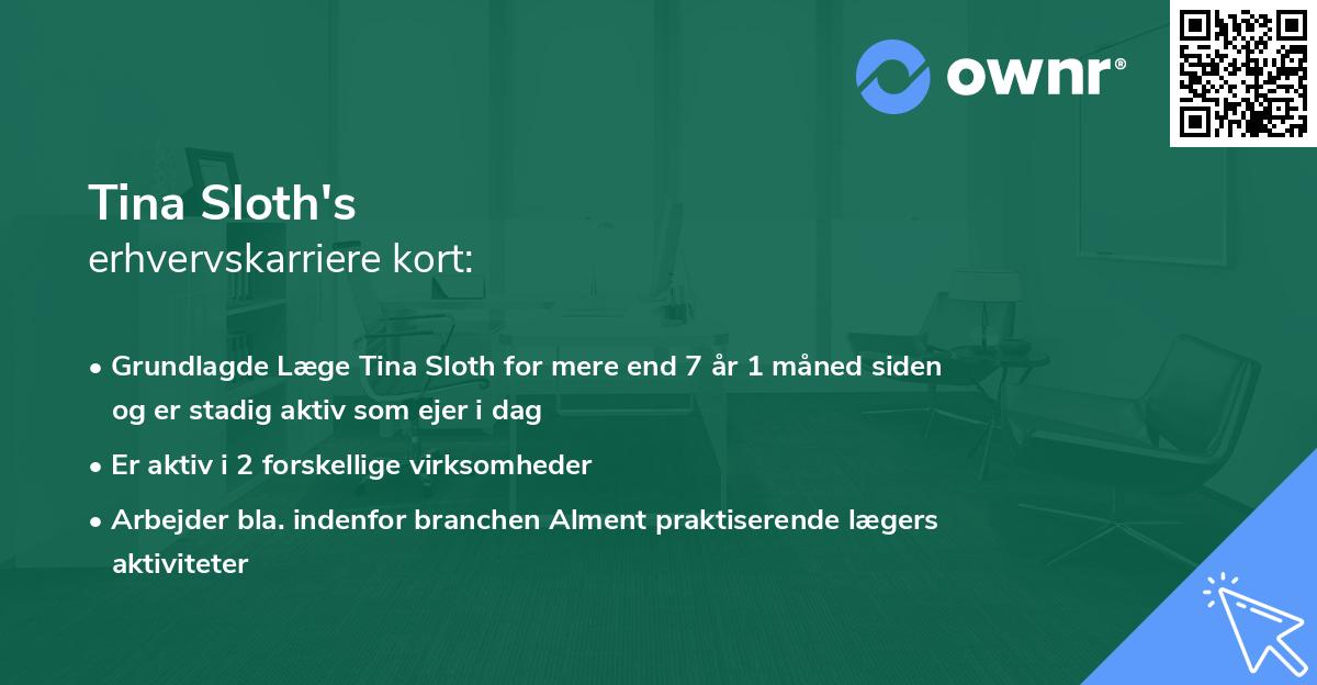 Tina Sloth's erhvervskarriere kort