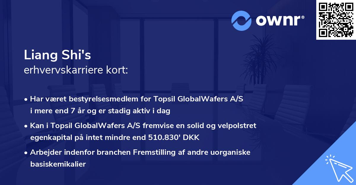 Liang Shi's erhvervskarriere kort