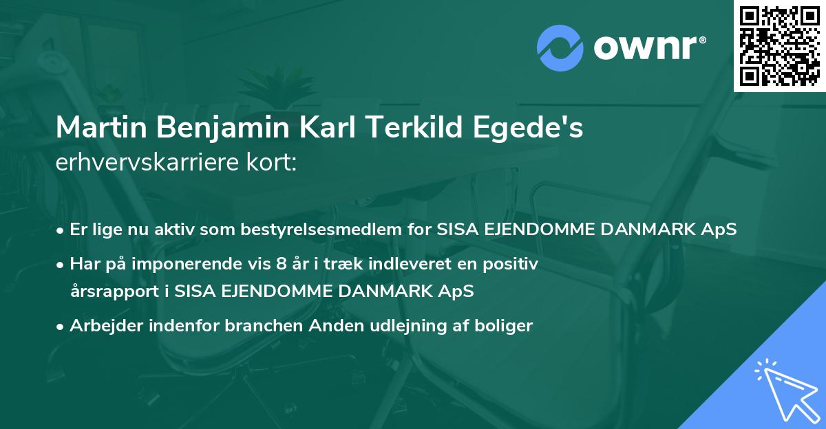 Martin Benjamin Karl Terkild Egede's erhvervskarriere kort