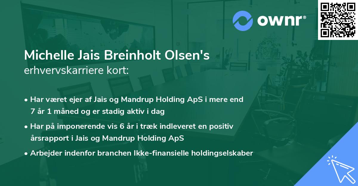 Michelle Jais Breinholt Olsen's erhvervskarriere kort