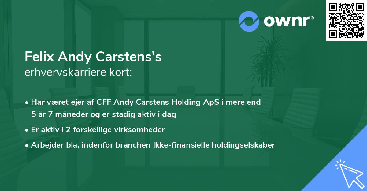 Felix Andy Carstens's erhvervskarriere kort