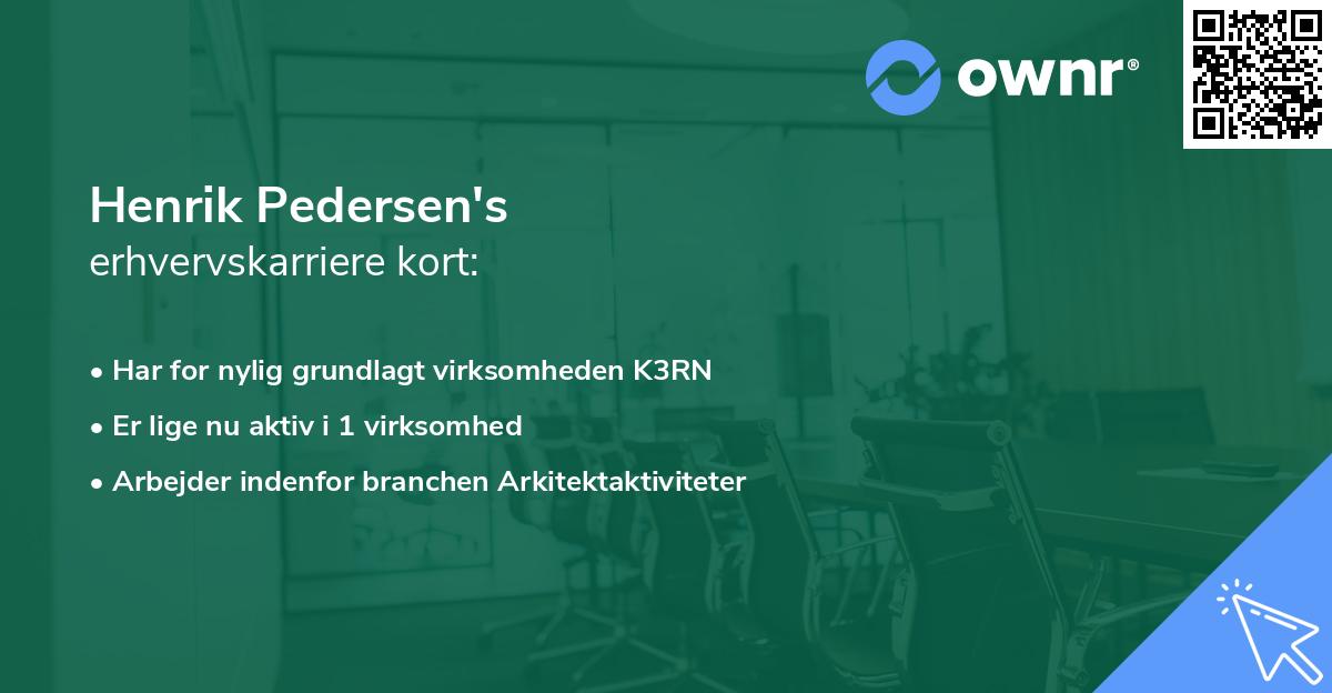 Henrik Pedersen's erhvervskarriere kort
