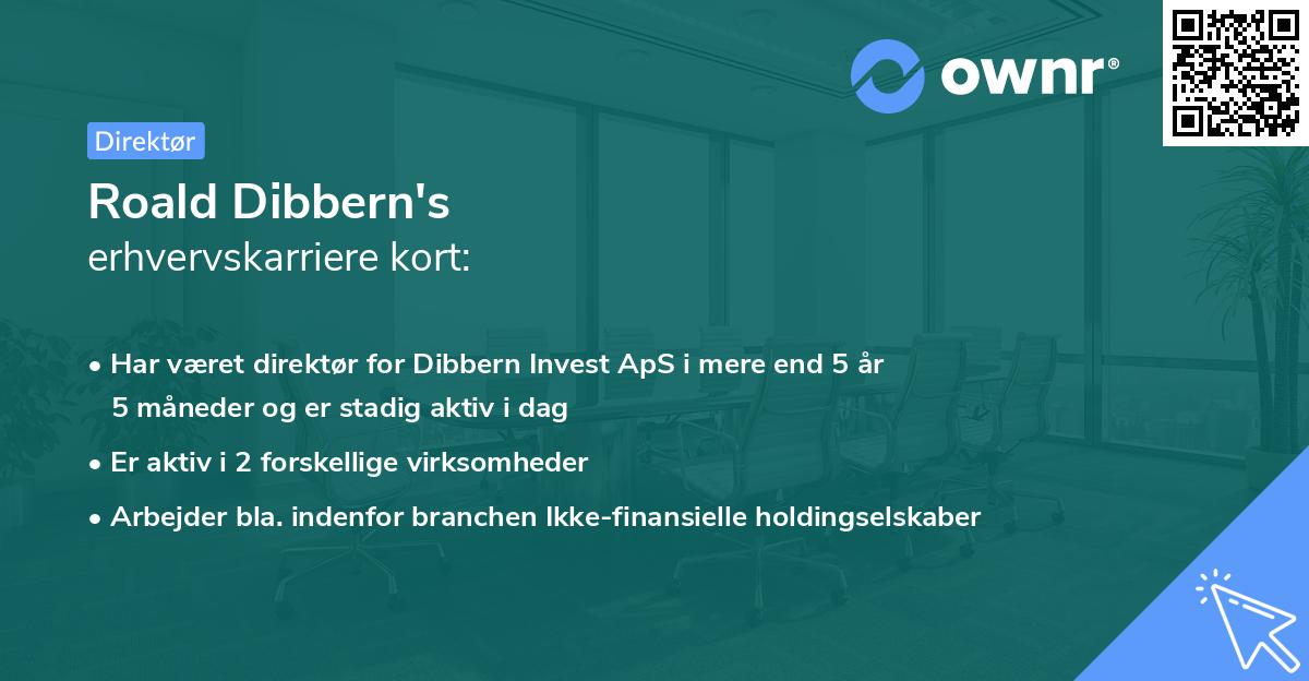 Roald Dibbern's erhvervskarriere kort