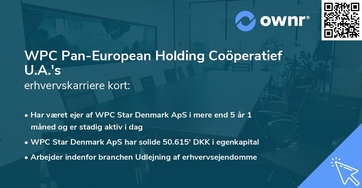 WPC Pan-European Holding Coöperatief U.A.'s erhvervskarriere kort