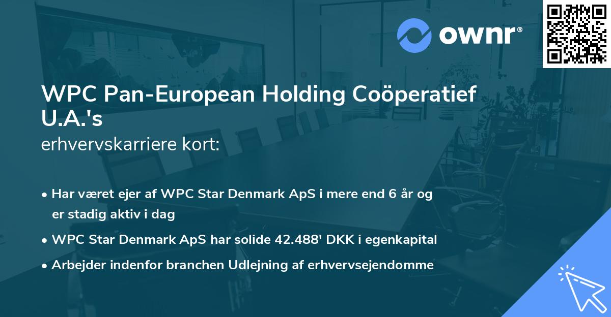 WPC Pan-European Holding Coöperatief U.A.'s erhvervskarriere kort